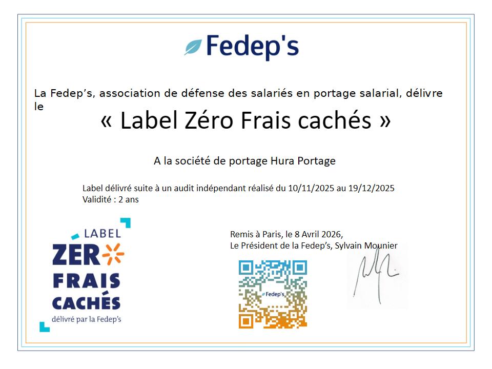 Label zéro frais cachés portage Hura